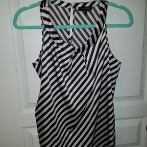 The Limited Black and Cream Striped Blouse